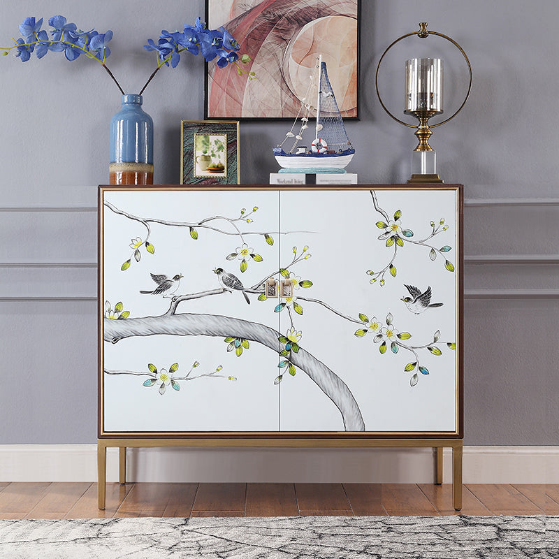 Birch Wood Dining Room Sideboard Cabinet Glam Server Cabinet with Storage Clearhalo 'buffet_sideboard' 'Buffets & Sideboards' 'furn' 'furn_buffet_sideboard' 'Furniture' 'Kitchen & Dining Furniture' 5828692