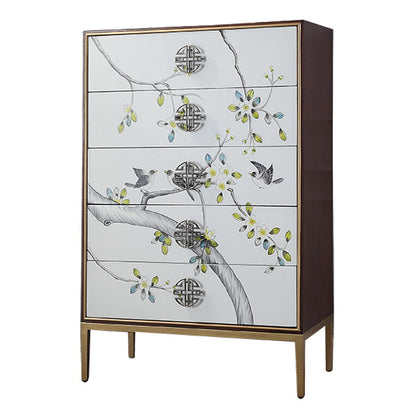 Birch Wood Dining Room Sideboard Cabinet Glam Server Cabinet with Storage 30"L x 16"W x 48"H Clearhalo 'buffet_sideboard' 'Buffets & Sideboards' 'furn' 'furn_buffet_sideboard' 'Furniture' 'Kitchen & Dining Furniture' 5828694