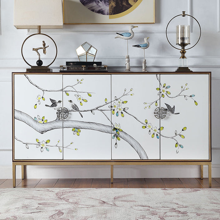 Birch Wood Dining Room Sideboard Cabinet Glam Server Cabinet with Storage Clearhalo 'buffet_sideboard' 'Buffets & Sideboards' 'furn' 'furn_buffet_sideboard' 'Furniture' 'Kitchen & Dining Furniture' 5828699