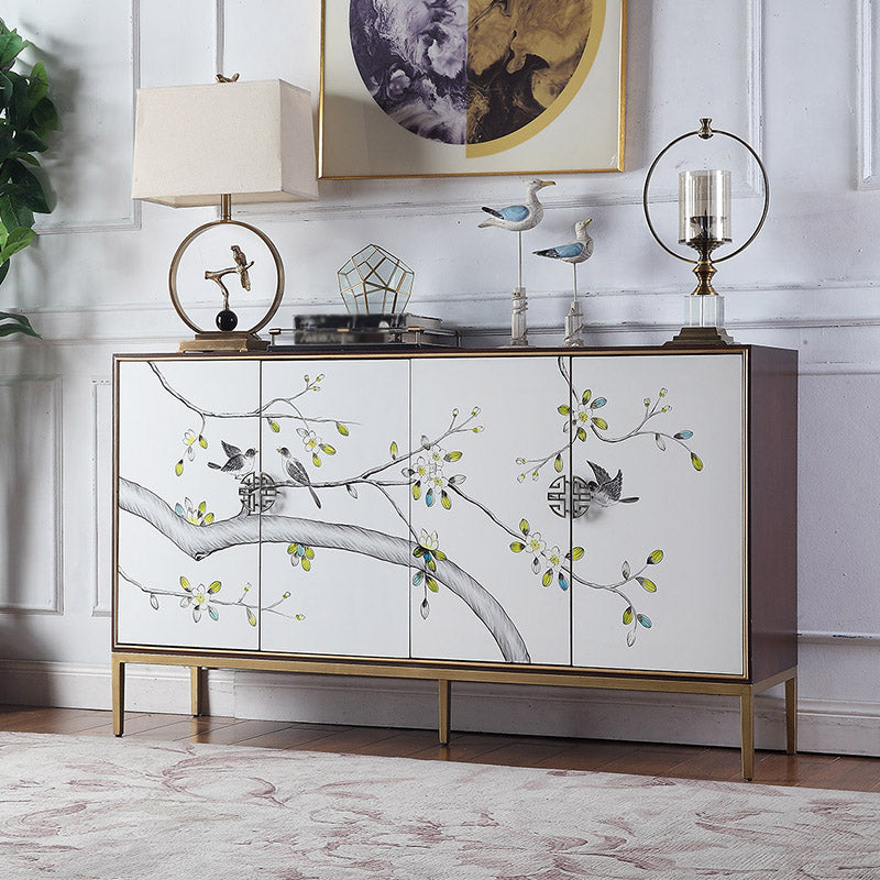 Birch Wood Dining Room Sideboard Cabinet Glam Server Cabinet with Storage Clearhalo 'buffet_sideboard' 'Buffets & Sideboards' 'furn' 'furn_buffet_sideboard' 'Furniture' 'Kitchen & Dining Furniture' 5828700