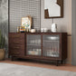 Twee deuren vier laden Sideboard Bruin 32-inch hoogtebuffettafel voor woonkamer