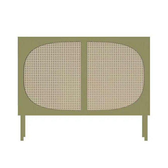 Serveur de buffet de rotin 2 portes serveur de cuisine en bois de 36 pouces de hauteur pour salle à manger