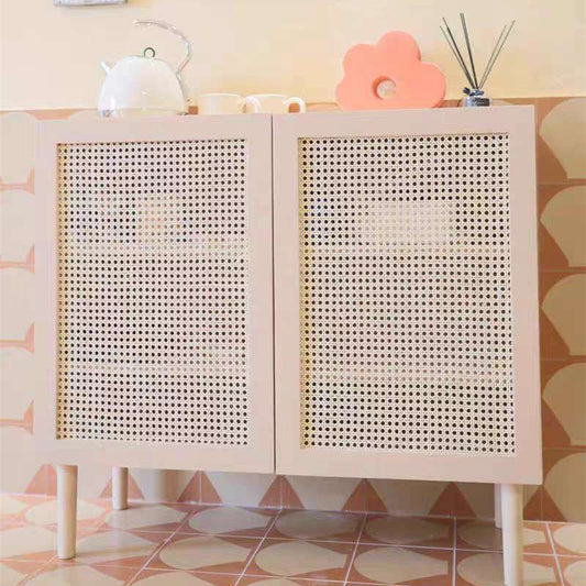 Rattan 2 deuren buffet server 36-inch Hoogte houten keukenserver voor eetkamer