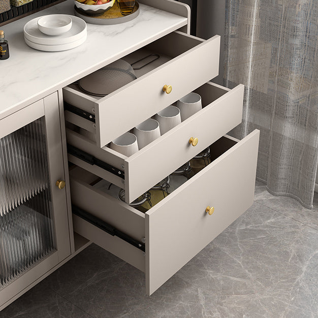 Artificial Wood Living Room Sideboard Gabinete Glam Credenza con cajones y almacenamiento