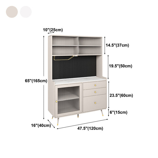 Artificial Wood Living Room Sideboard Cabinet Glam Credenza with Drawers and Storage