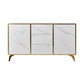 Artificial Wood comedor del comedor gabinete parador glam credenza con cajones y almacenamiento