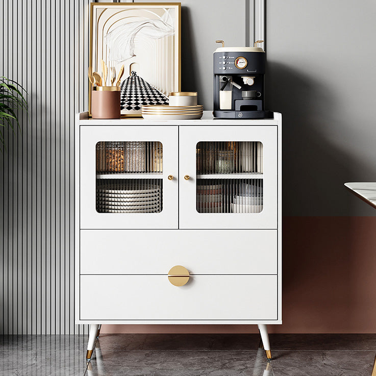 Wood Kitchen Sideboard Cabinet Glam Credenza with Drawers and Storage 31"L x 16"W x 38"H White Clearhalo 'buffet_sideboard' 'Buffets & Sideboards' 'furn' 'furn_buffet_sideboard' 'Furniture' 'Kitchen & Dining Furniture' 5828833