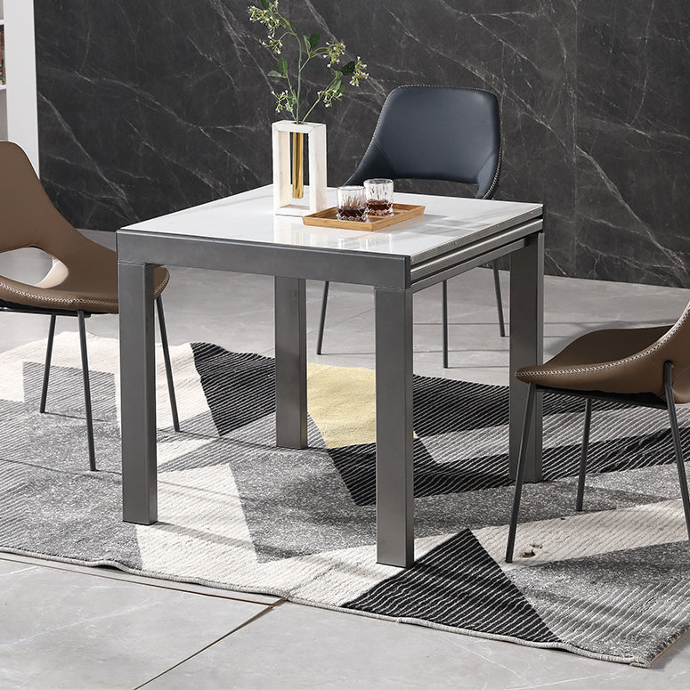 Industrial Square 31.5"W Dinner Table Stone Extendable Dining Room Collection