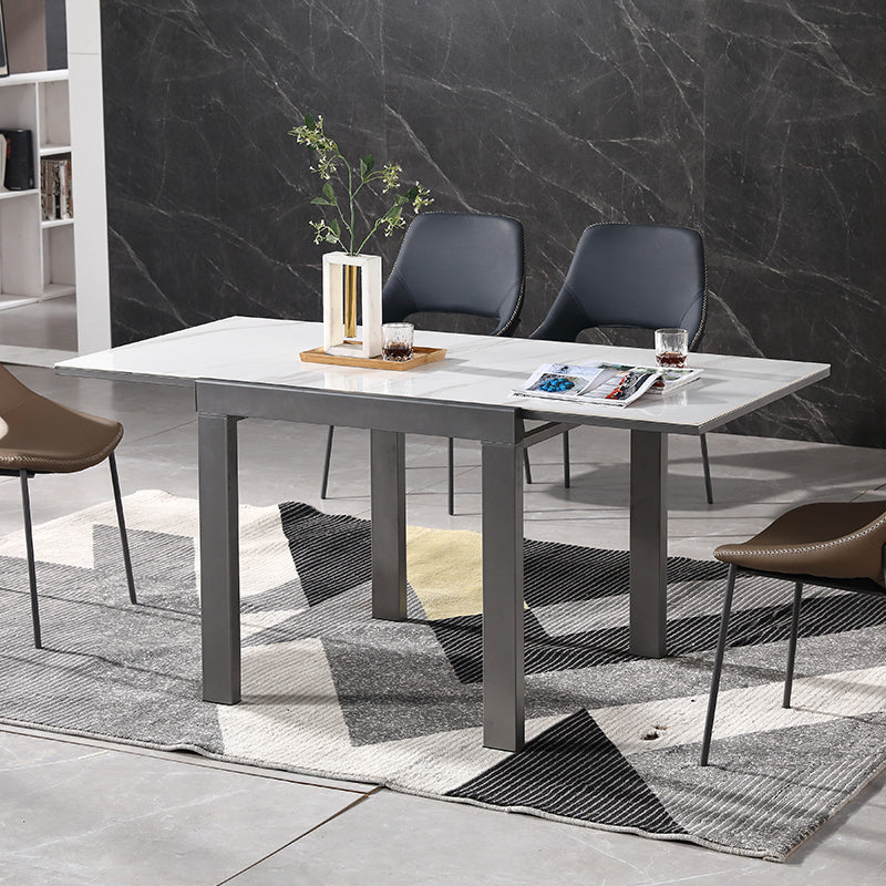 Industrial Square 31.5"W Dinner Table Stone Extendable Dining Room Collection