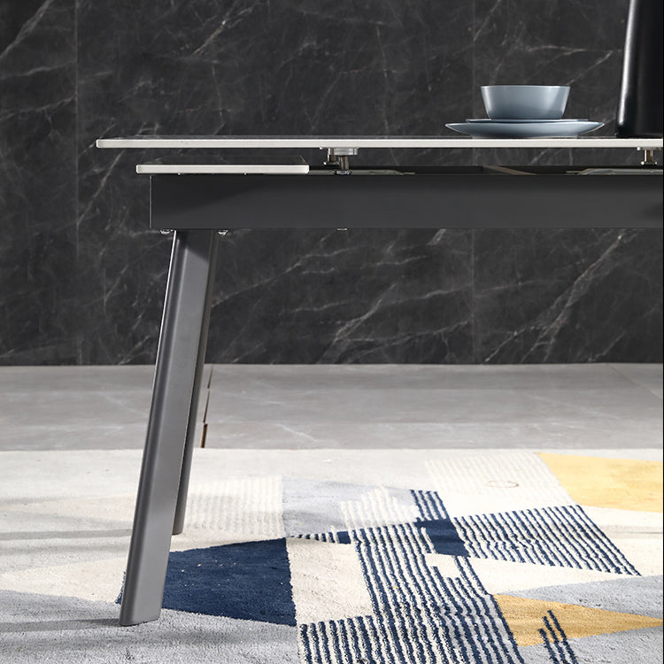 Industrial Square 31.5"W Dinner Table Stone Extendable Dining Room Collection