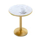 Industrial Wooden White Table for Restaurant Dining Table with Metal Base in Gold