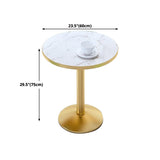 Industrial Wooden White Table for Restaurant Dining Table with Metal Base in Gold