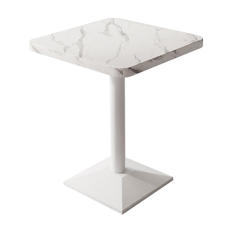 Industrial Wooden White Table for Restaurant Dining Table with Metal Base