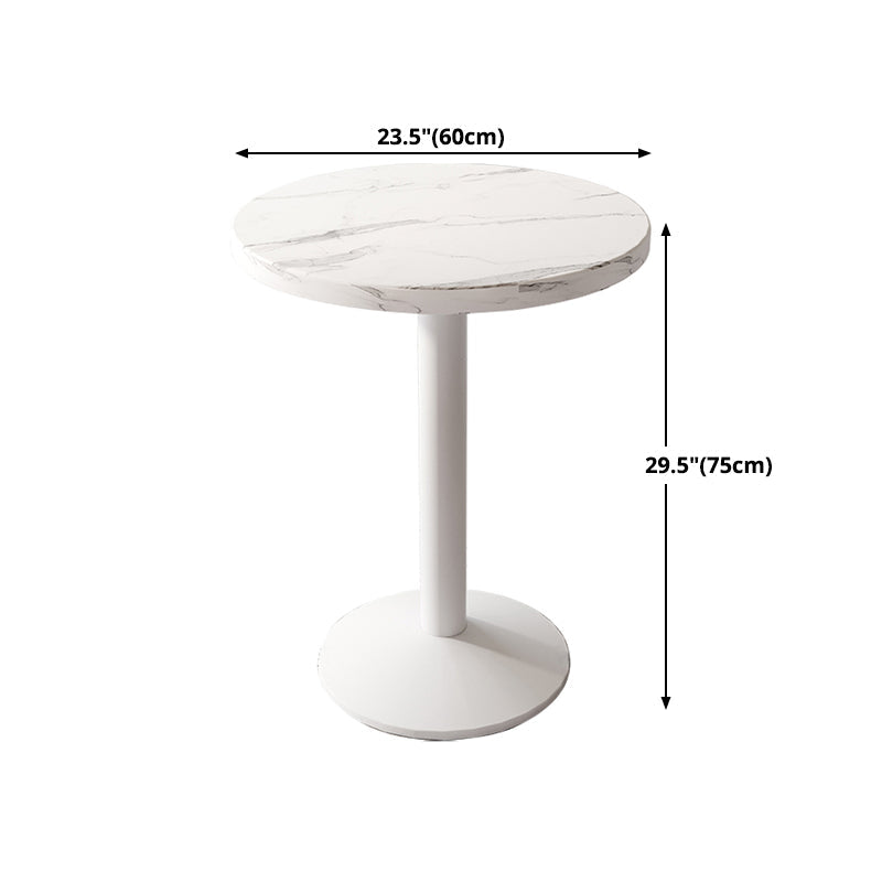 Industrial Wooden White Table for Restaurant Dining Table with Metal Base