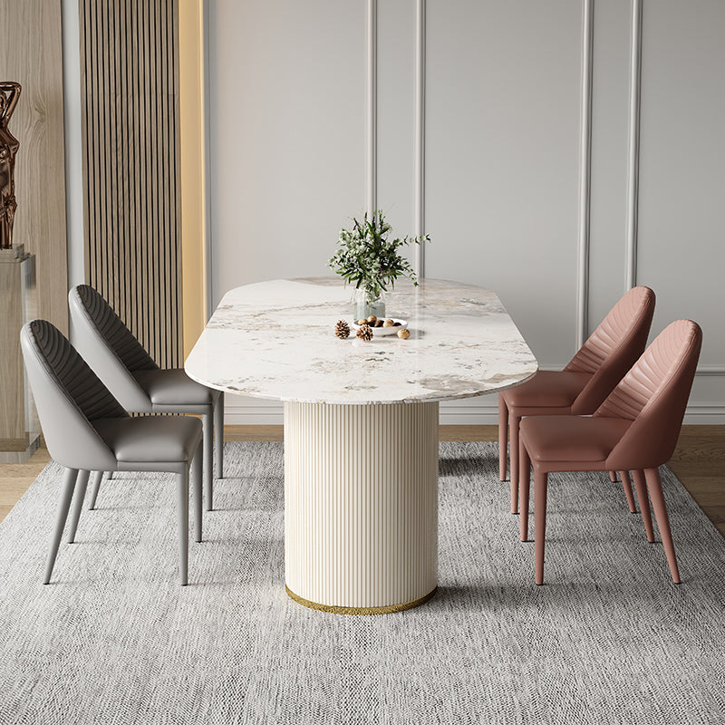 Traditional Luxury Furniture Oval Double Pedestal Dining Room Table for Home Clearhalo 'Dining Tables & Seating' 'Dining Tables' 'dining_table' 'furn' 'furn_dining_table' 'Furniture' 'Kitchen & Dining Furniture' 5828964