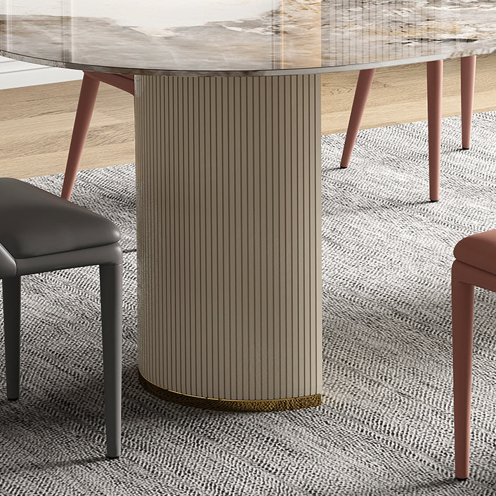 Traditional Luxury Furniture Oval Double Pedestal Dining Room Table for Home Clearhalo 'Dining Tables & Seating' 'Dining Tables' 'dining_table' 'furn' 'furn_dining_table' 'Furniture' 'Kitchen & Dining Furniture' 5828968