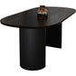 Modern Style Dining Table 55"L Double Pedestal Dining Table with Black Base
