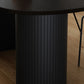 Modern Style Dining Table 55"L Double Pedestal Dining Table with Black Base