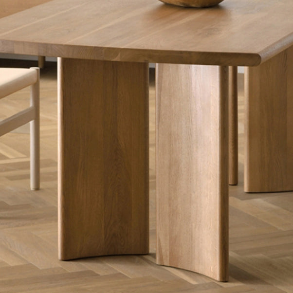 Mesa de comedor de madera rectangular Mesa de ceniza moderna en la naturaleza con 4 patas