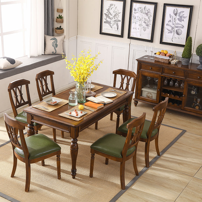 Ash Wood Top Table Solid Wood Mid-Century Modern Rectangle Dining Table for Dining Room