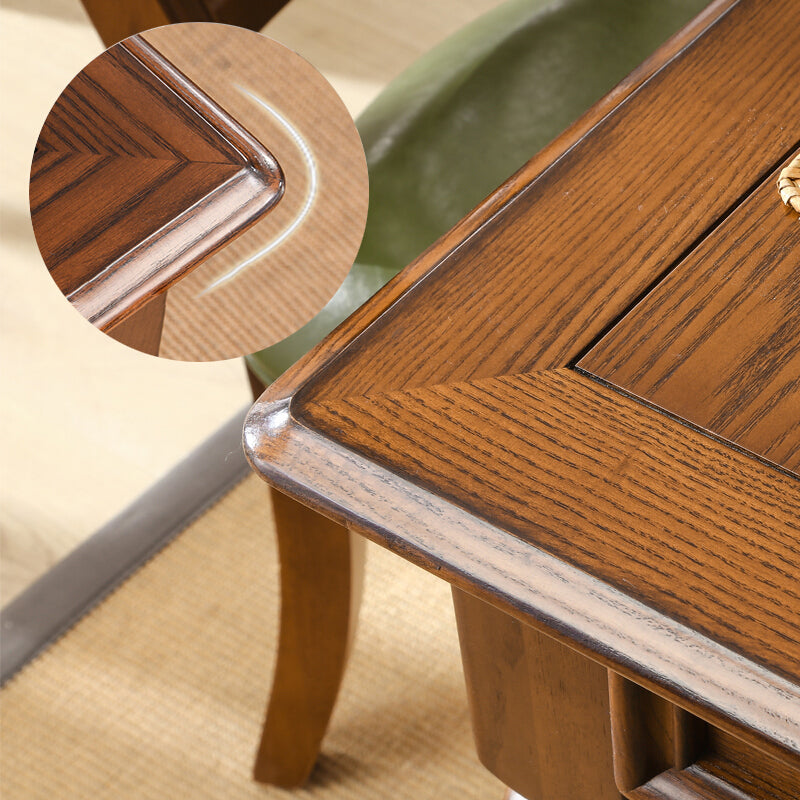 Ash Wood Top Table Solid Wood Mid-Century Modern Rectangle Dining Table for Dining Room