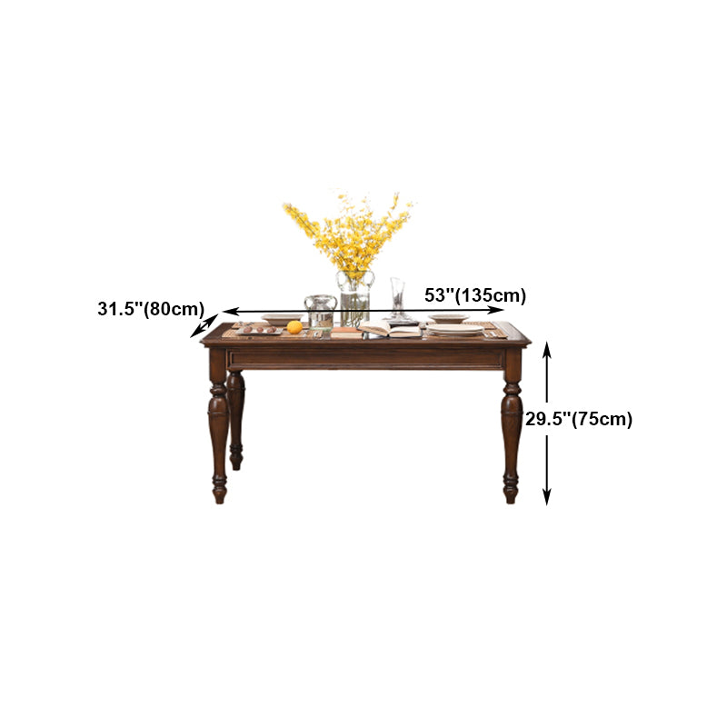 Ash Wood Top Table Solid Wood Mid-Century Modern Rectangle Dining Table for Dining Room