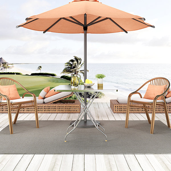 Industrial Style Dining Table Square Stainless Steel Folding Dining Table for Home Use Clearhalo 'Dining Tables & Seating' 'Dining Tables' 'dining_table' 'furn' 'furn_dining_table' 'Furniture' 'Kitchen & Dining Furniture' 5829043