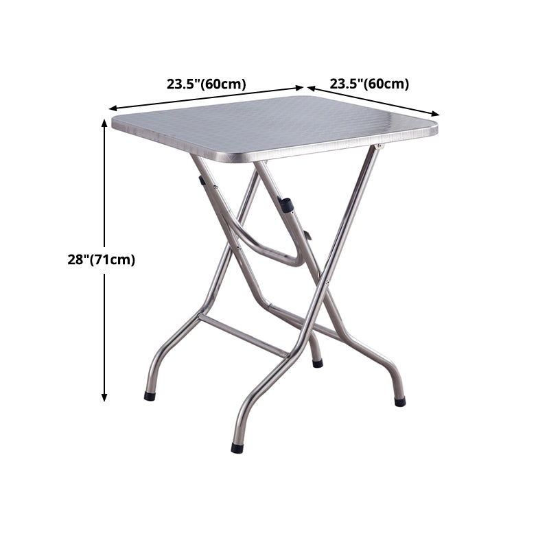 Industrial Style Dining Table Square Stainless Steel Folding Dining Table for Home Use Clearhalo 'Dining Tables & Seating' 'Dining Tables' 'dining_table' 'furn' 'furn_dining_table' 'Furniture' 'Kitchen & Dining Furniture' 5829049