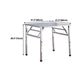 Industrial Style Dining Table Square Stainless Steel Folding Dining Table for Home Use Clearhalo 'Dining Tables & Seating' 'Dining Tables' 'dining_table' 'furn' 'furn_dining_table' 'Furniture' 'Kitchen & Dining Furniture' 5829051