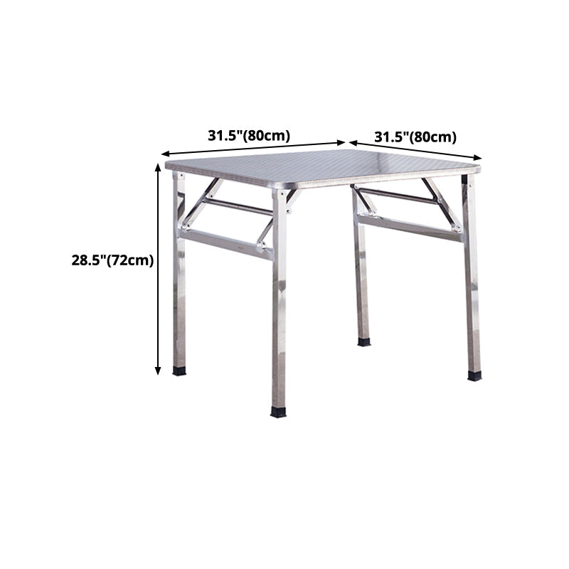 Industrial Style Dining Table Square Stainless Steel Folding Dining Table for Home Use Clearhalo 'Dining Tables & Seating' 'Dining Tables' 'dining_table' 'furn' 'furn_dining_table' 'Furniture' 'Kitchen & Dining Furniture' 5829051