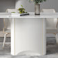 Luxury Sintered Stone Table Oval Pedestal White Tone Dining Table for Dining Room