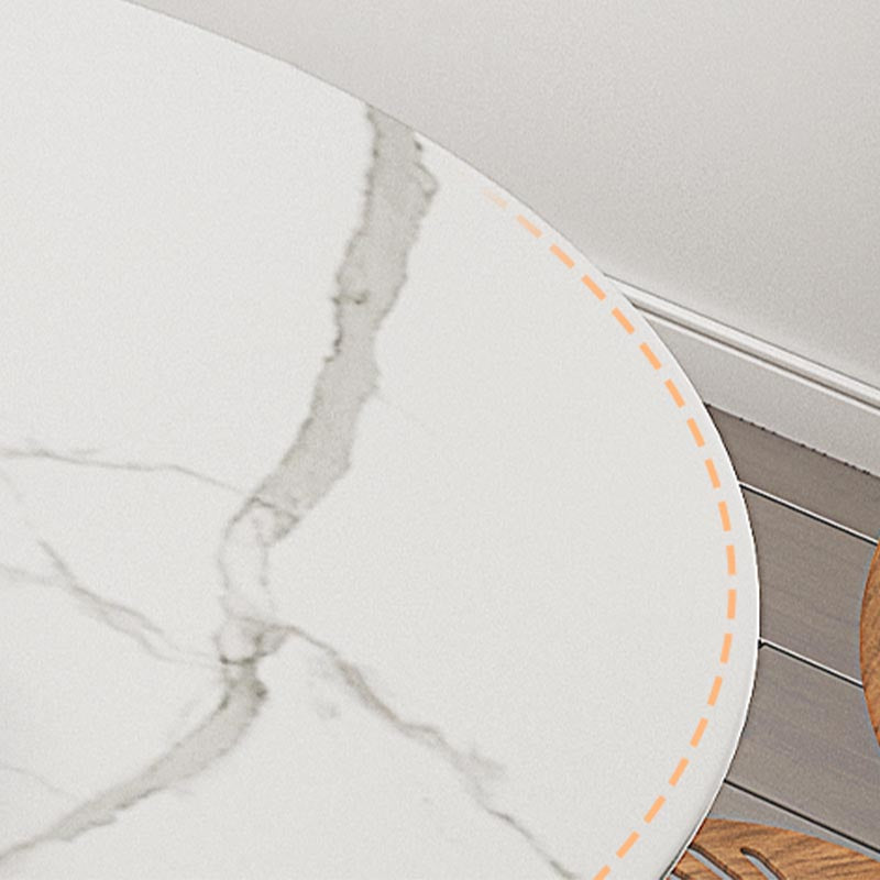White Modern Round Dining Table Sintered Stone Top Tulip Base Table Clearhalo 'Dining Tables & Seating' 'Dining Tables' 'dining_table' 'furn' 'furn_dining_table' 'Furniture' 'Kitchen & Dining Furniture' 5829123