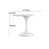 White Modern Round Dining Table Sintered Stone Top Tulip Base Table Clearhalo 'Dining Tables & Seating' 'Dining Tables' 'dining_table' 'furn' 'furn_dining_table' 'Furniture' 'Kitchen & Dining Furniture' 5829124