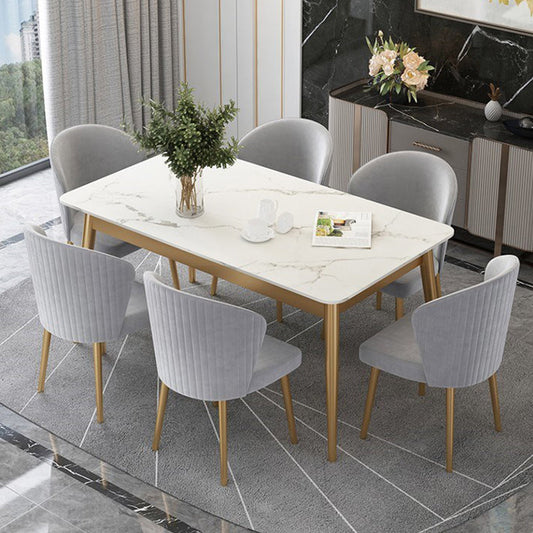 Traditional Luxury Dining Table Rectangle Sintered Stone Table for Home