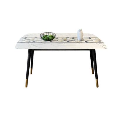 Traditional Luxury Dining Table Rectangle Black 4-foot Wood Fixed Table