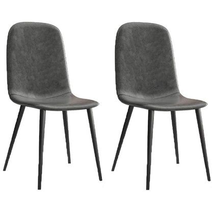 PU Leather Dining Chairs Industrial Design Armless Solid Back Dining Chairs