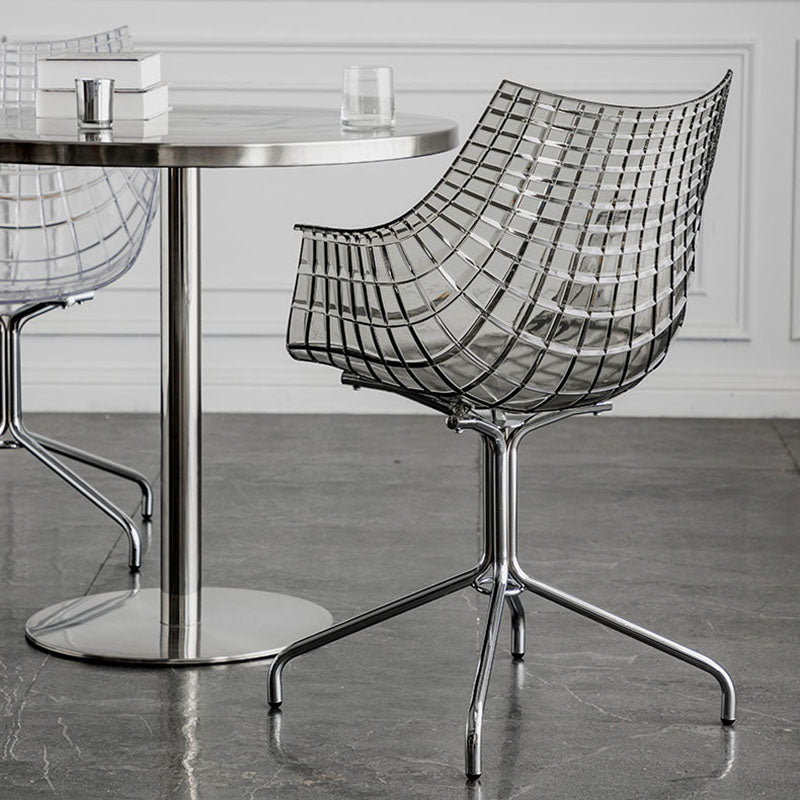 Contemporary Style Dining Chairs Arm Chairs for Kitchen with Metal Legs