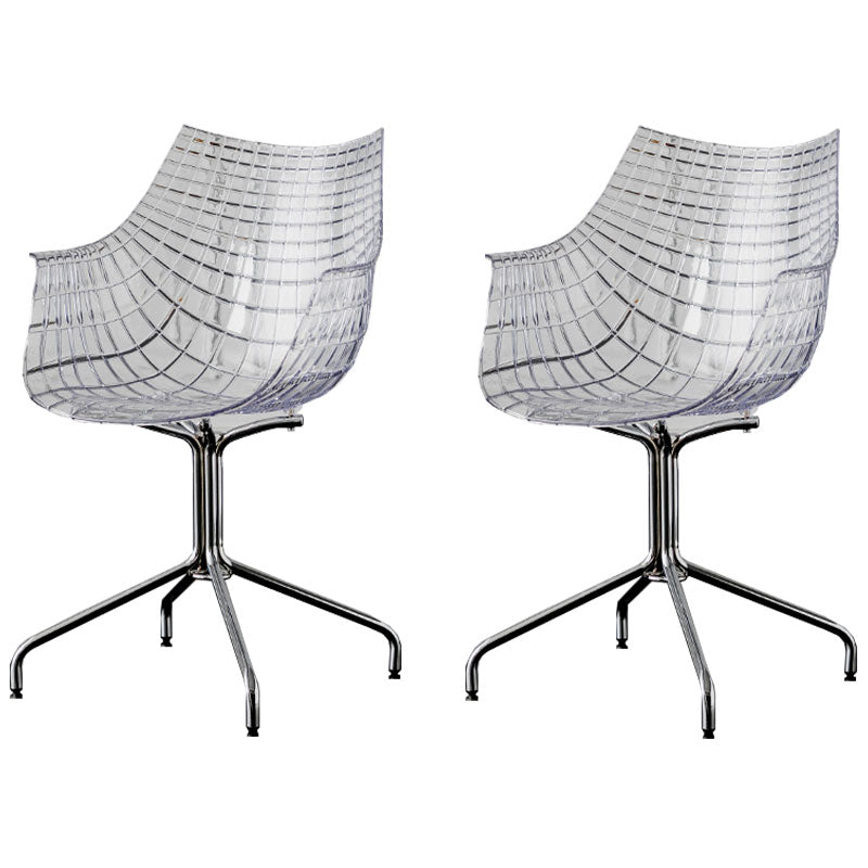 Contemporary Style Dining Chairs Arm Chairs for Kitchen with Metal Legs