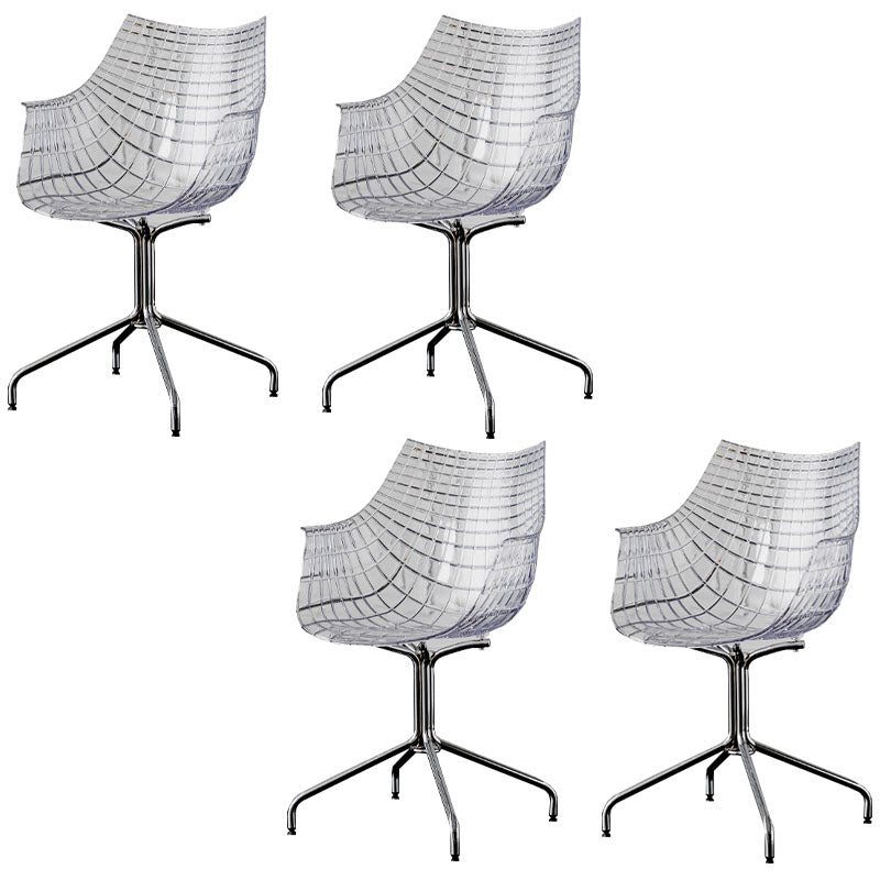 Contemporary Style Dining Chairs Arm Chairs for Kitchen with Metal Legs