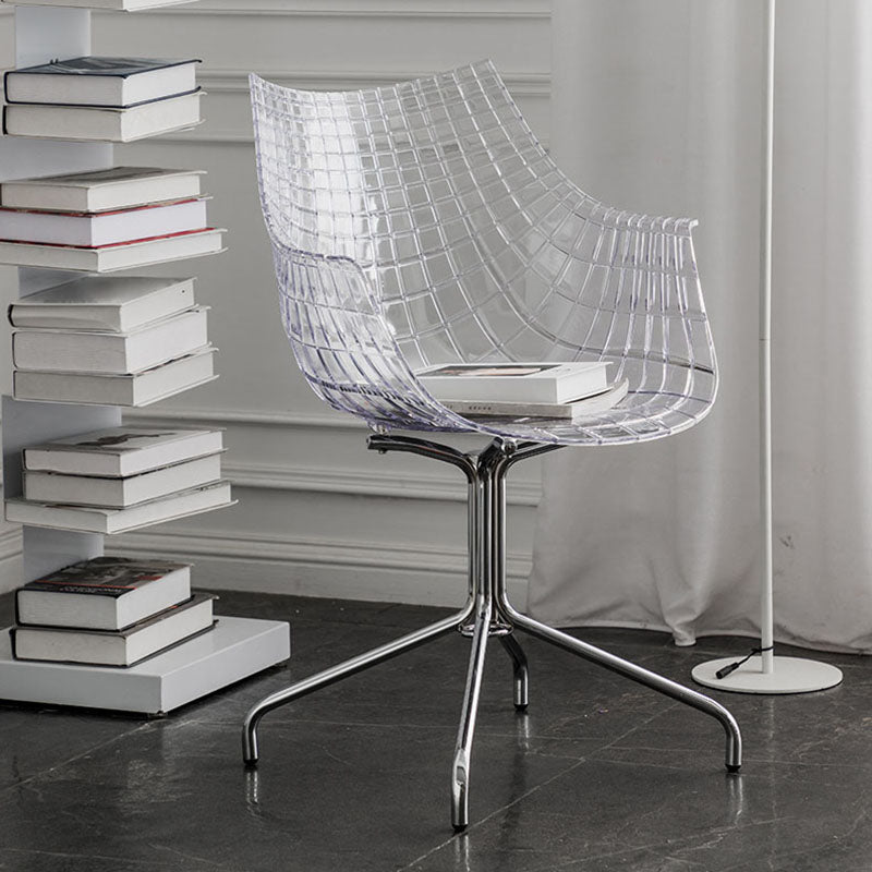 Contemporary Style Dining Chairs Arm Chairs for Kitchen with Metal Legs