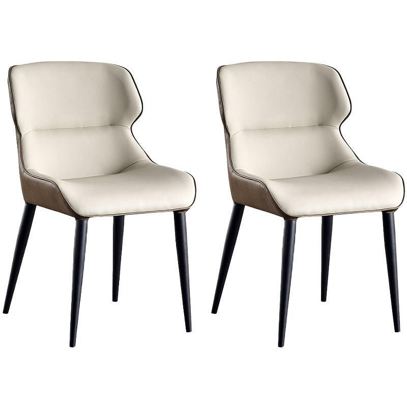Modern Metal Dining Room Chair Wingback Arm Chair for Restaurant Use Gray-White 2 Piece Set Clearhalo 'Dining Chairs' 'Dining Tables & Seating' 'dining_chair' 'furn' 'furn_dining_chair' 'Furniture' 'Kitchen & Dining Furniture' 5829195