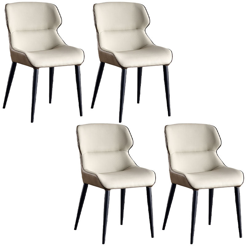 Modern Metal Dining Room Chair Wingback Arm Chair for Restaurant Use Gray-White 4 Piece Set Clearhalo 'Dining Chairs' 'Dining Tables & Seating' 'dining_chair' 'furn' 'furn_dining_chair' 'Furniture' 'Kitchen & Dining Furniture' 5829196