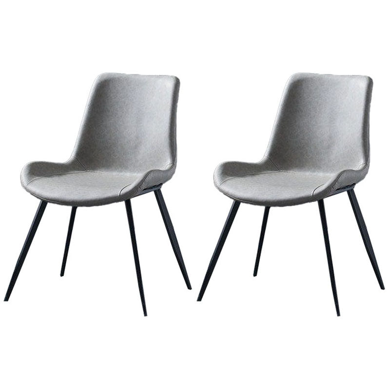 Silla lateral de comedor de cuero Diseño industrial sólidos sólidos de comedor lateral