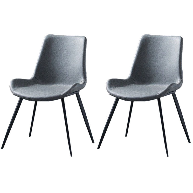 Silla lateral de comedor de cuero Diseño industrial sólidos sólidos de comedor lateral