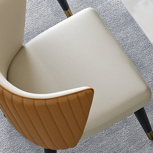 Nordic Glam Style Dining Chairs Armless Side Chairs with Wooden Legs