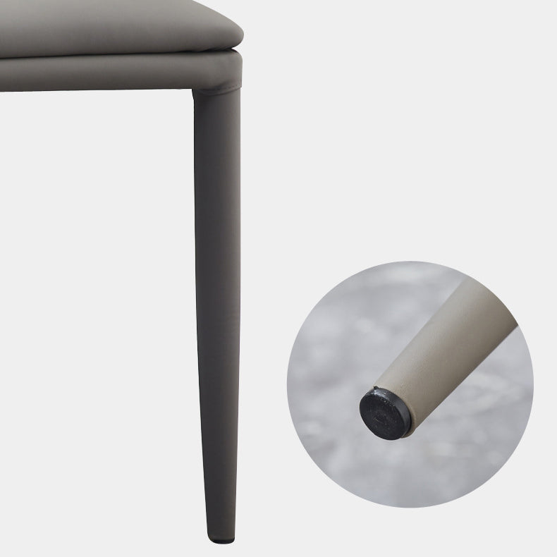 Leather Contemporary Indoor-Outdoor Dining Chair Solid Back Side Chair