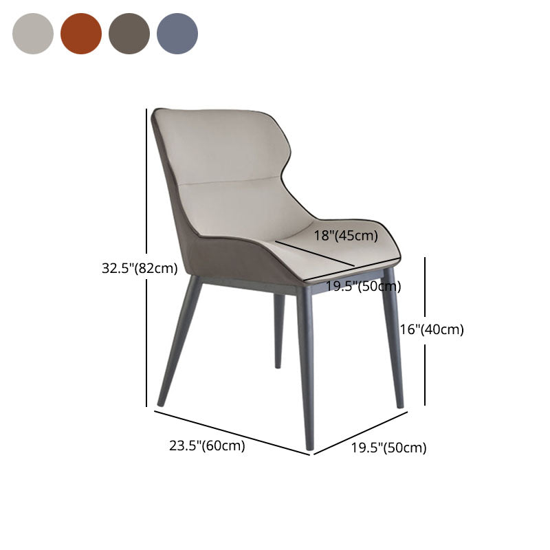 Silla de estilo contemporánea sillas de ala de brazo de cocina con patas de metal