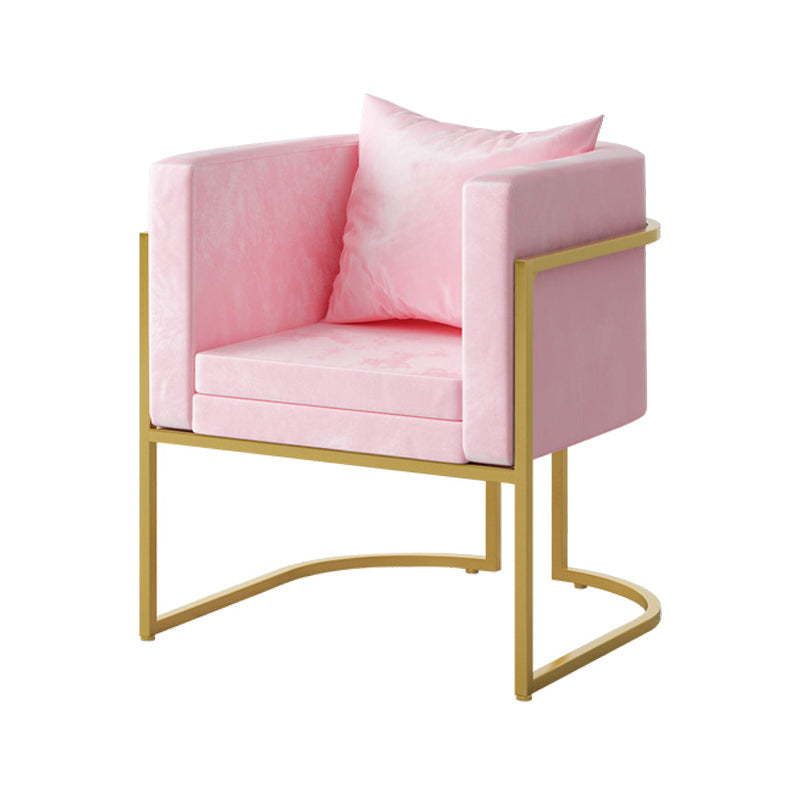 Scandinavian Armless Solid Back Chair for Home Fabric Dining Side Chair Pink 1 Piece Clearhalo 'Dining Chairs' 'Dining Tables & Seating' 'dining_chair' 'furn' 'furn_dining_chair' 'Furniture' 'Kitchen & Dining Furniture' 5829304