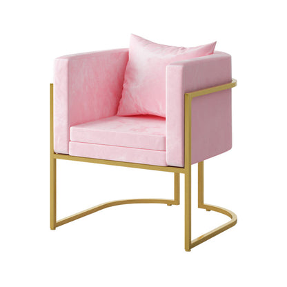 Scandinavian Armless Solid Back Chair for Home Fabric Dining Side Chair Pink 1 Piece Clearhalo 'Dining Chairs' 'Dining Tables & Seating' 'dining_chair' 'furn' 'furn_dining_chair' 'Furniture' 'Kitchen & Dining Furniture' 5829304