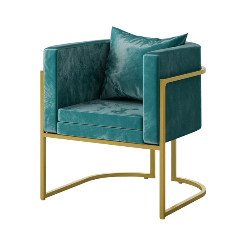 Scandinavian Armless Solid Back Chair for Home Fabric Dining Side Chair Peacock Blue 1 Piece Clearhalo 'Dining Chairs' 'Dining Tables & Seating' 'dining_chair' 'furn' 'furn_dining_chair' 'Furniture' 'Kitchen & Dining Furniture' 5829307